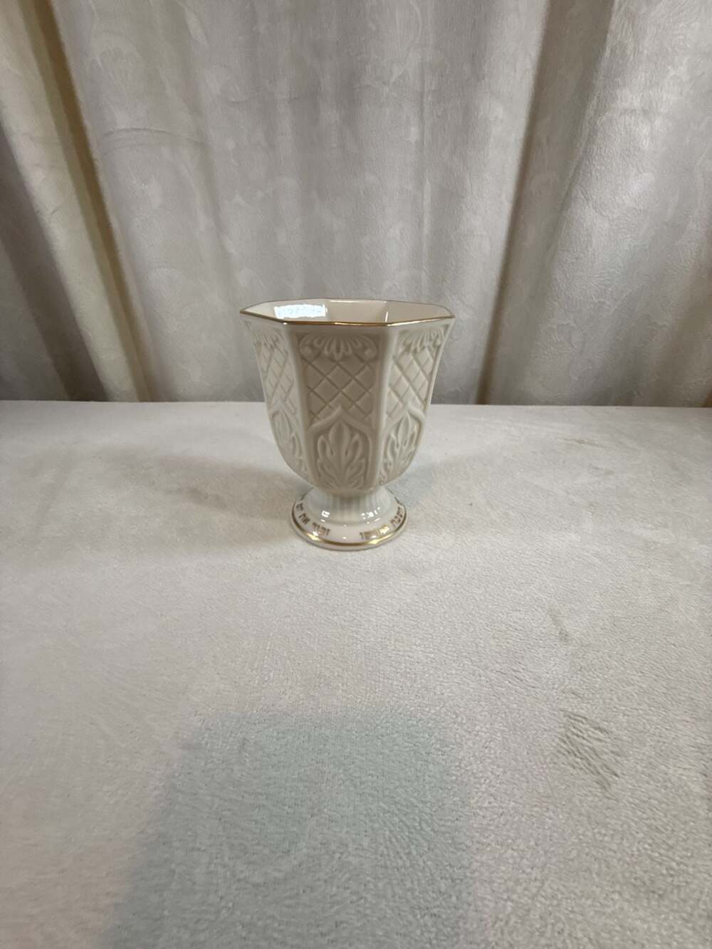 Lenox Judaic Collection Porcelain Kiddush Cup with Gold Trim